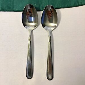 Stanley Roberts/Rogers Beaded Elegance Stainless Steel Soup Spoon  Set of 2